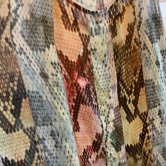 Liz Claiborne | Coloureful Snake Print Sheer Blouse - Picture 3 of 4